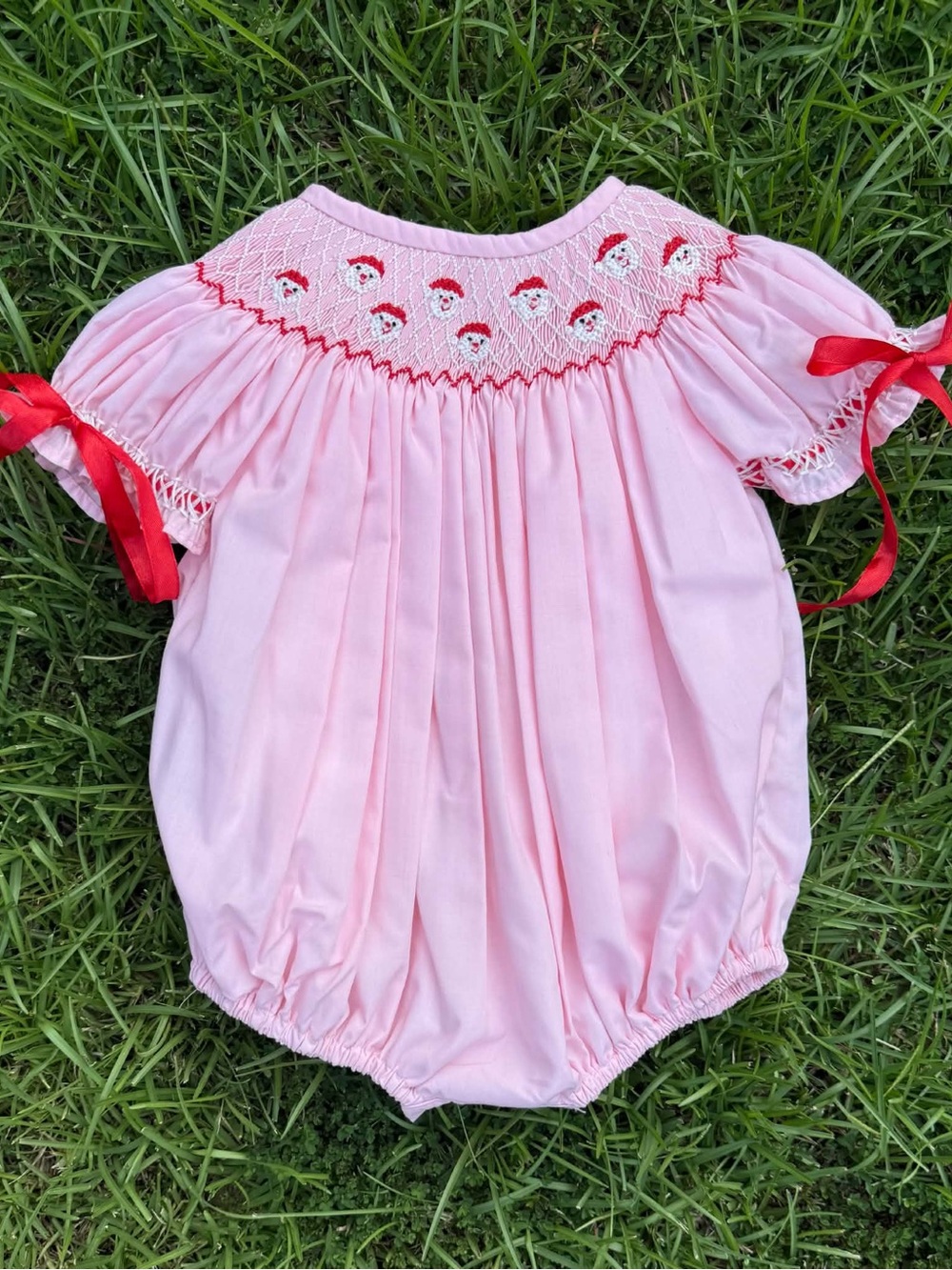Santa Hand Smocked Bubble